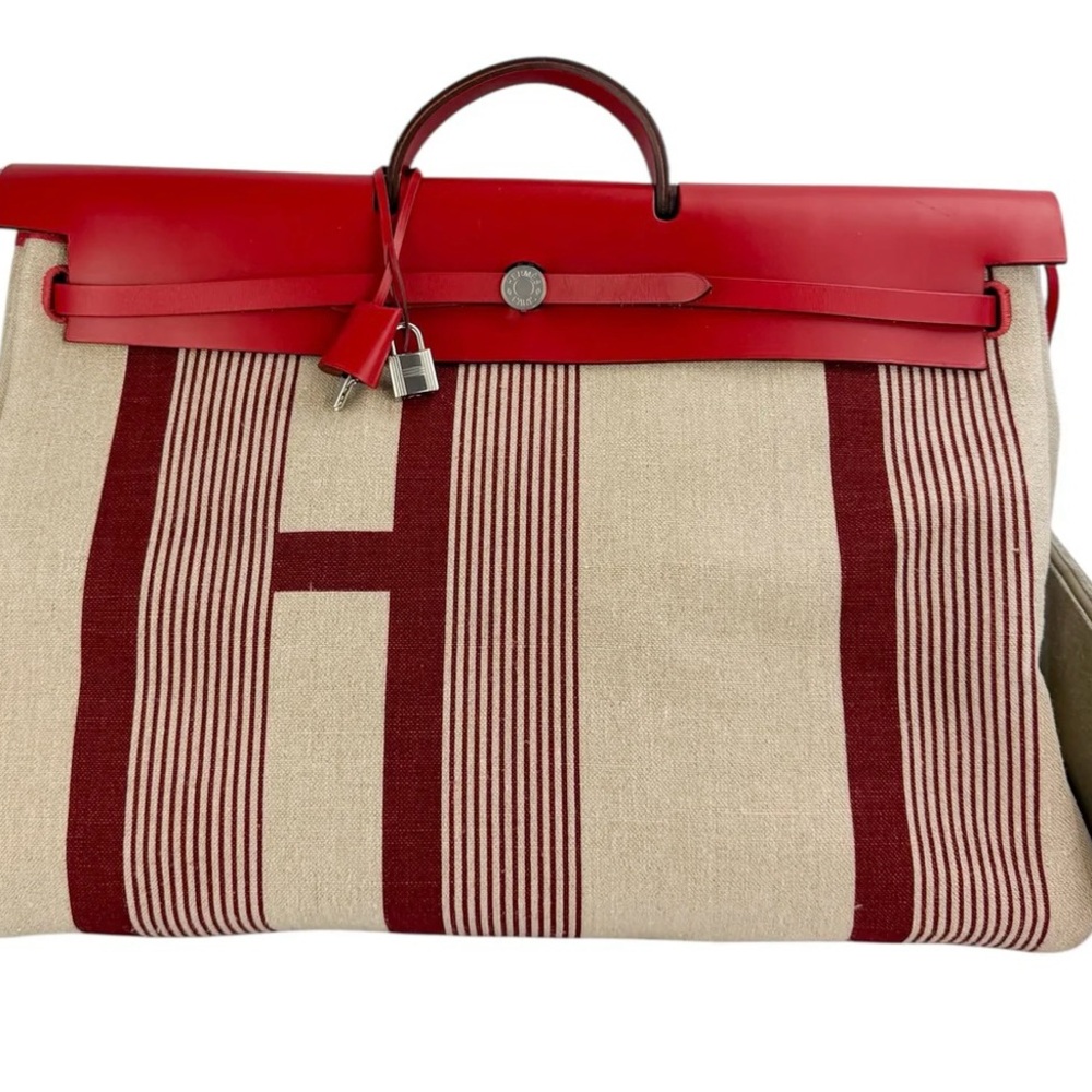 Hermes Red and Beige Women’s Travel Bag